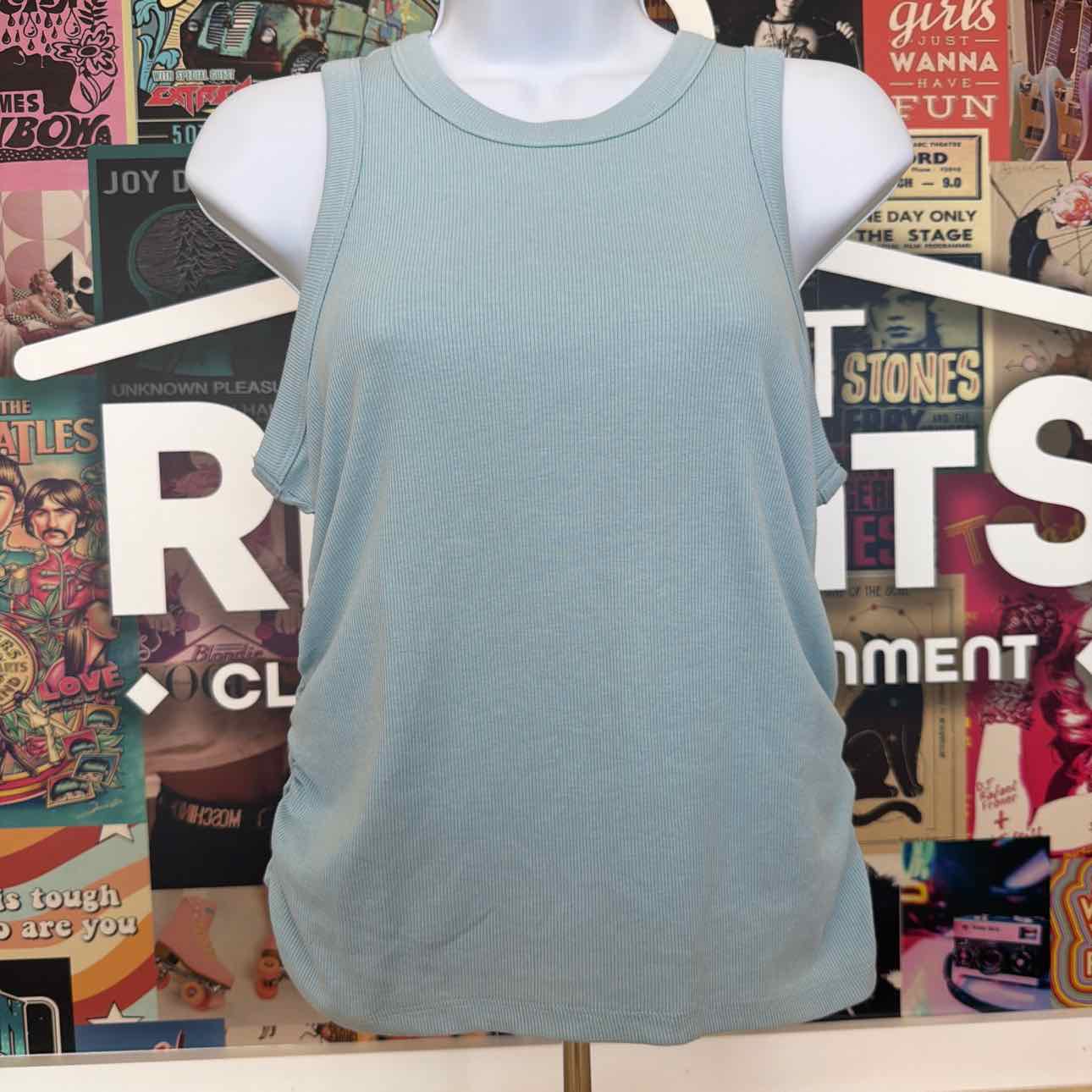 Rebellious One Size M Side Ruched Muscle Tank Top
