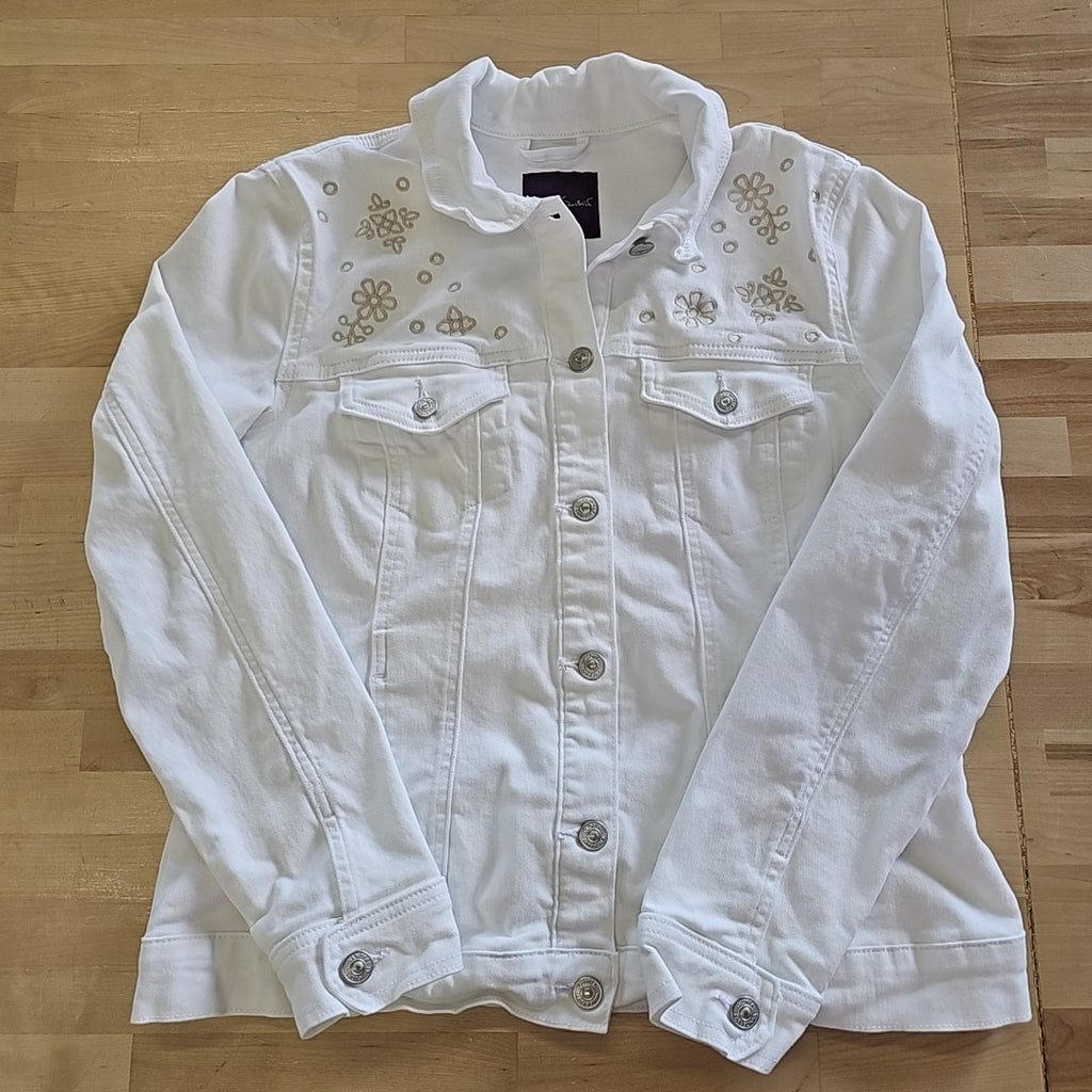 Gloria Vanderbilt Women's Amanda Embroidered Denim Jacket - Vintage White