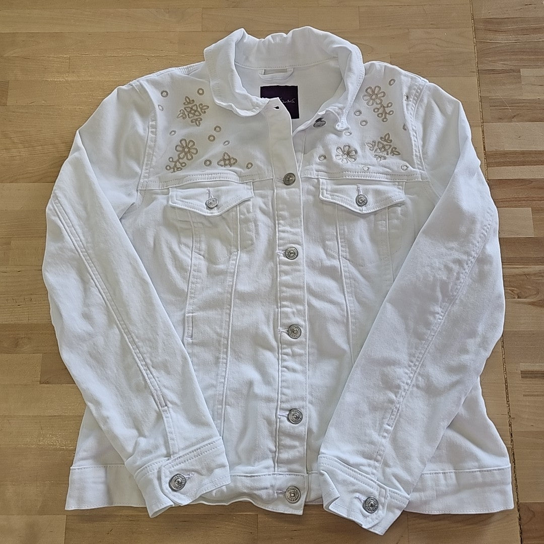 Gloria Vanderbilt Women's Amanda Embroidered Denim Jacket - Vintage White