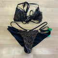 Beach Bunny Size OS Black Gold New Swimsuit