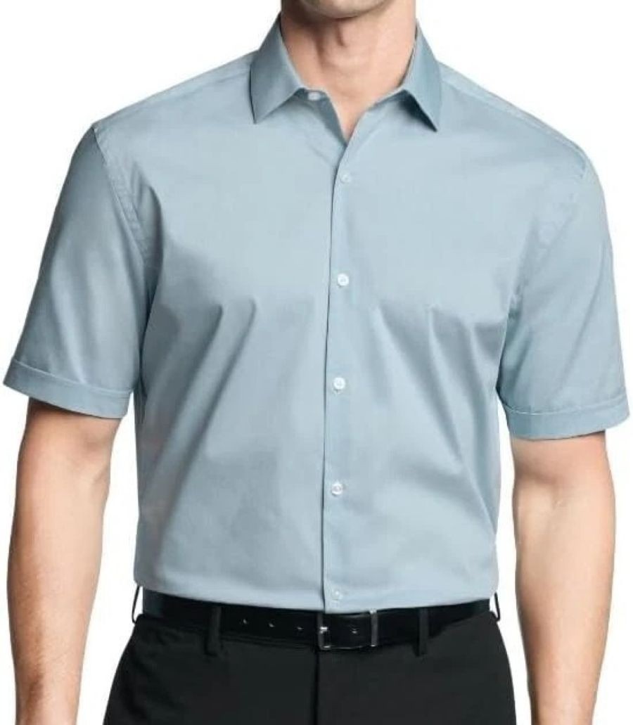Van Huesen Men's Size XS Soft Teal Green Flex Collar Slim Fit Dress Shirt