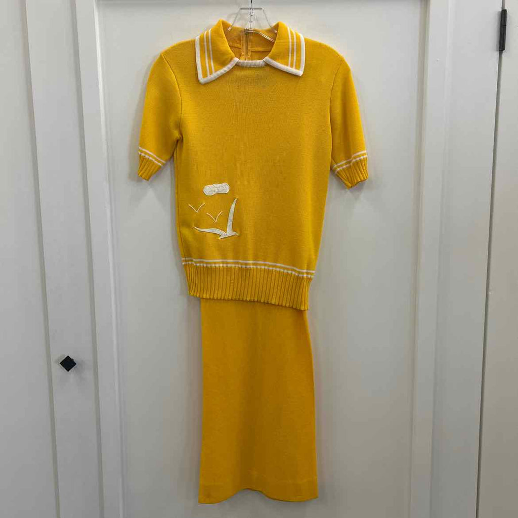 Vivian Wang Size 10P Yellow Preloved 2 pc Dress Set