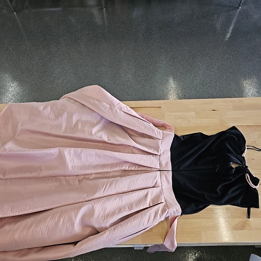 SLNY Size 8 Pink Black Dress