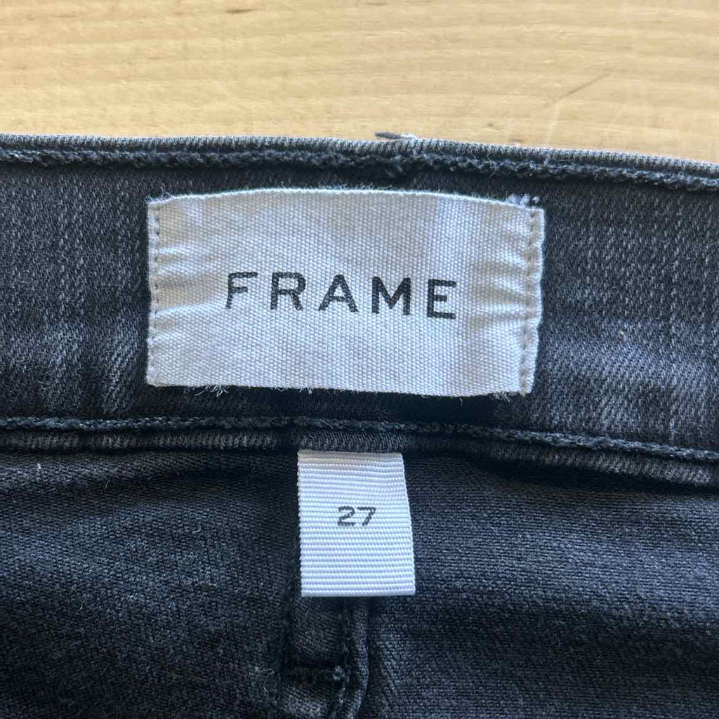 Frame Size 27 Black Denim Preloved Jeans
