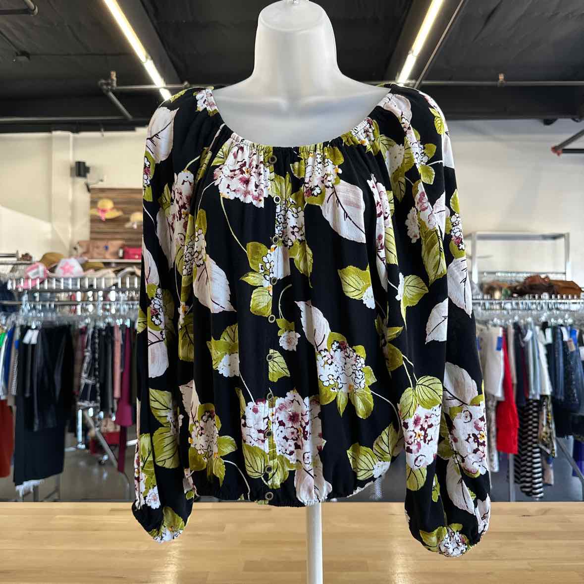 ANA Size S Black Blouse