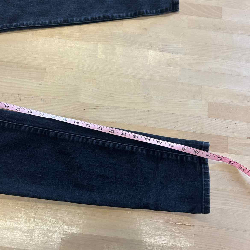 Frame Size 20 Black & Aqua Denim Preloved Jeans