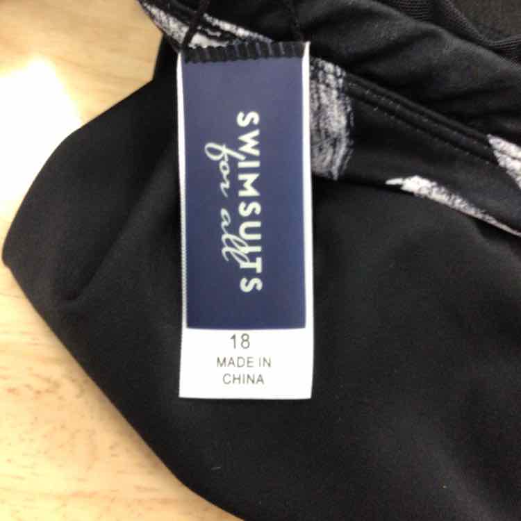 Swimsuits For All Size 18 Black White Swimsuit