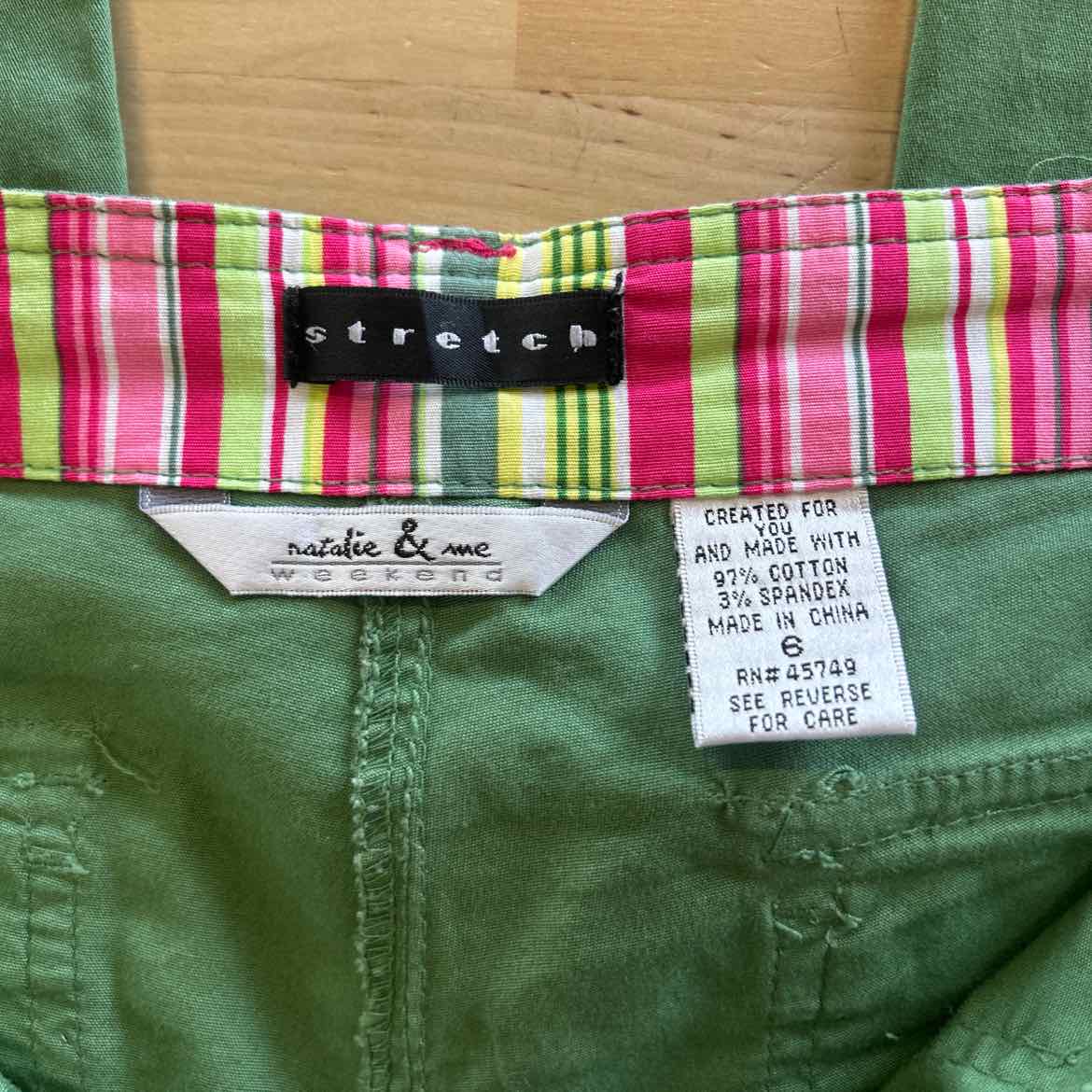 Natalie & Me Size 6 Green Cotton Spandex Preloved Pants