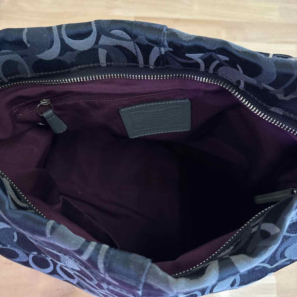 Coach Black/Gray Preloved Handbag