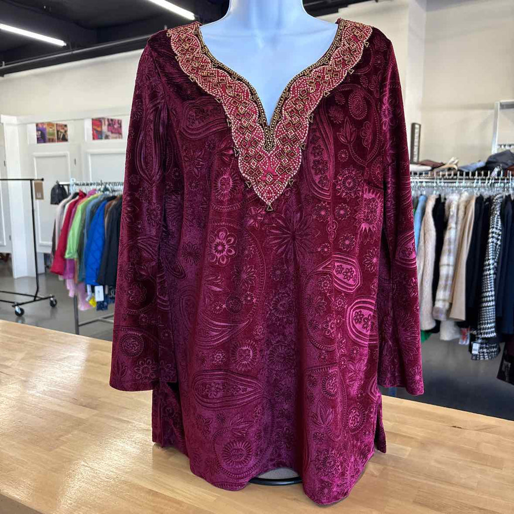 Soft Surroundings Size M Purple & gold Blouse