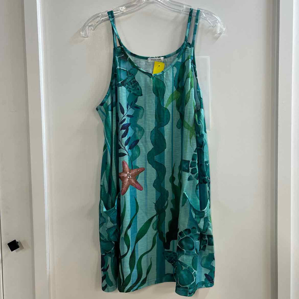 Ekouaer Size L Teal Preloved Dress