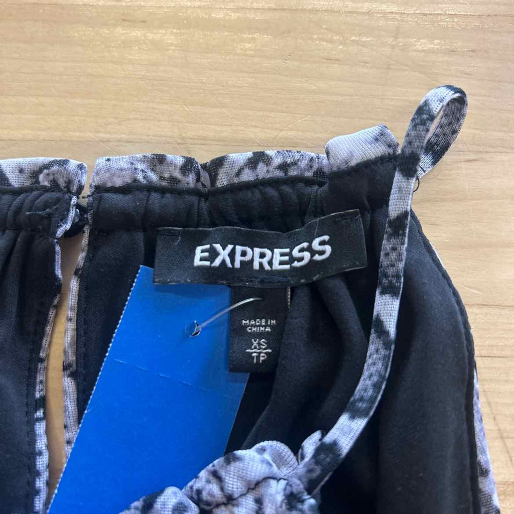 Express Size XS Black White Preloved Tank