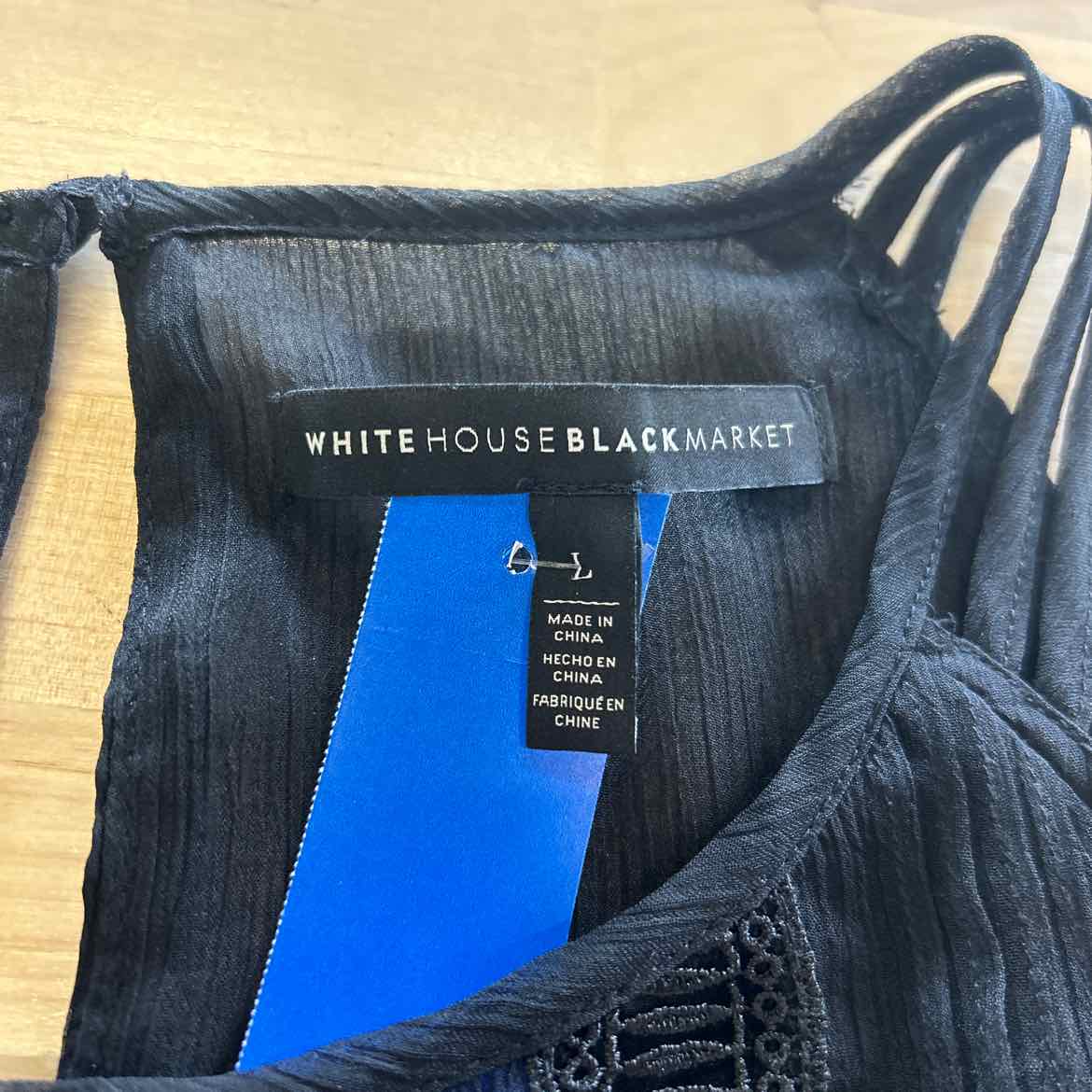 White House Black Market Size L Black Sleeveless