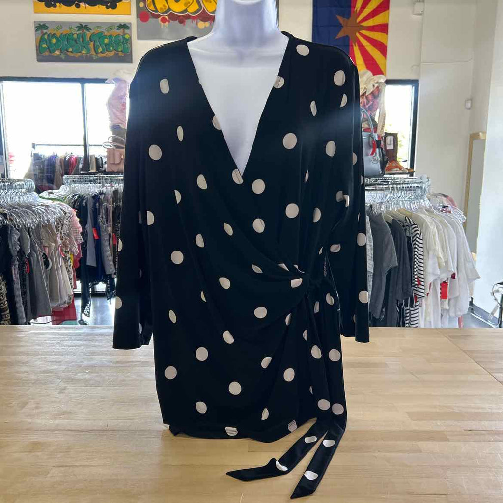 Anne Klein Size XL Black Preloved Blouse LS