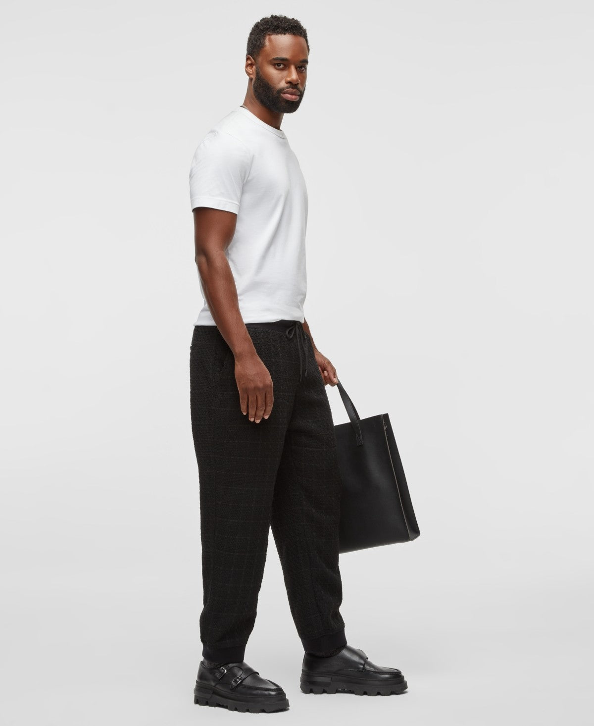 Mode of One Mens Tweed Regular Fit Jogger Pants