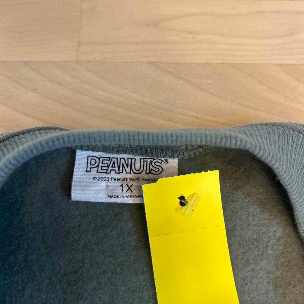 Peanuts Size 1X Green New Sweatshirt
