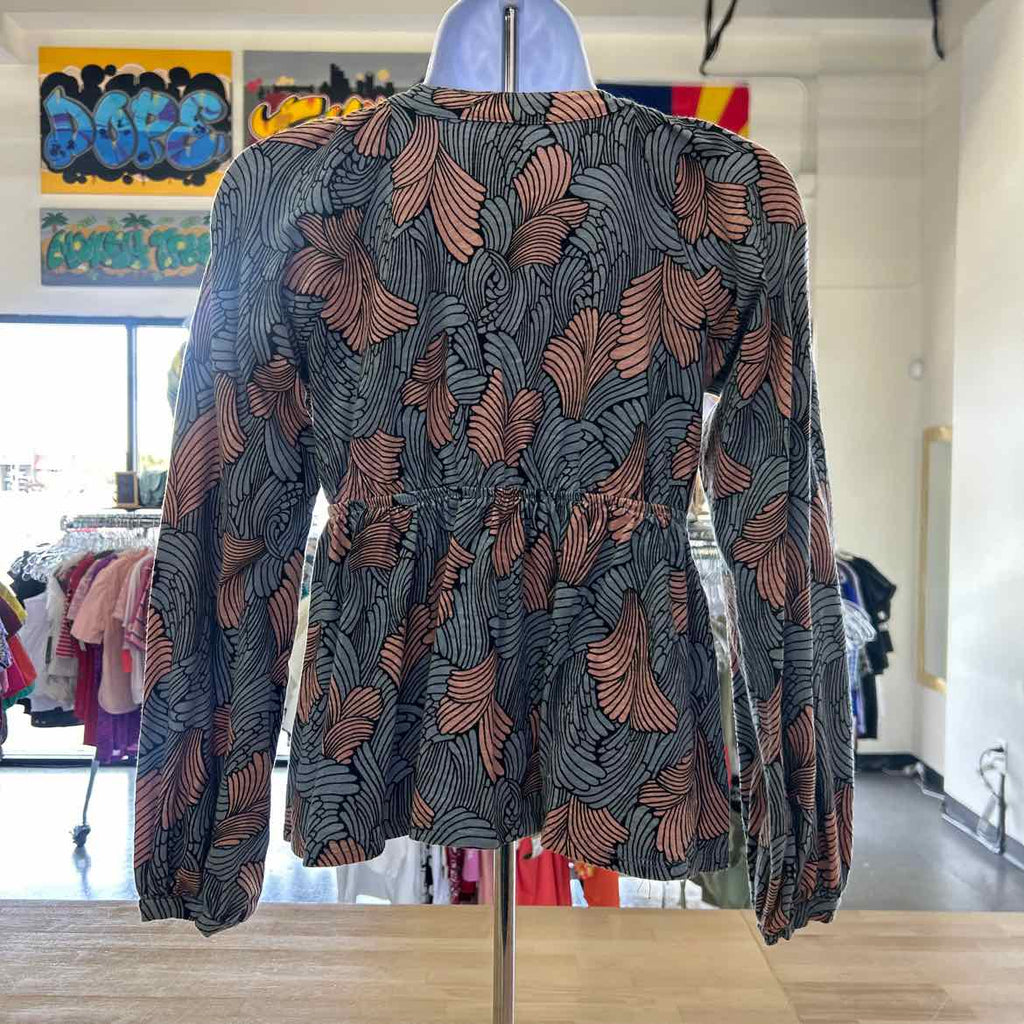 Luxe Size S blue/orange Preloved Blouse LS