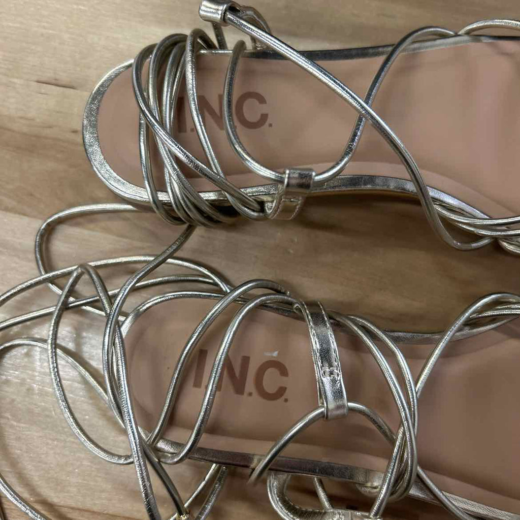 I.n.c. International Concepts Women's Kharmaa Lace-up Flat Sandals - Gold - 7