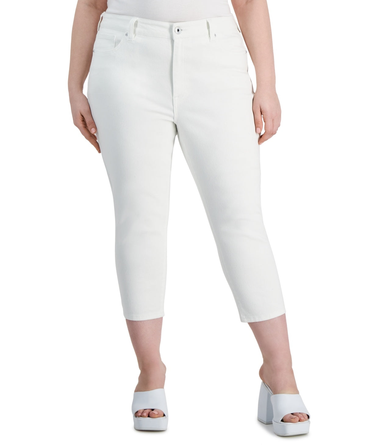 Celebrity pink Size 22 White Jeans Skinnt Mid-Rise The Rider Crop NWT