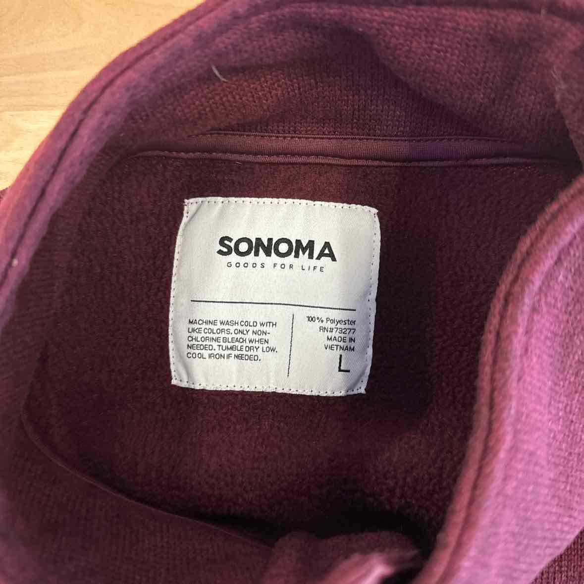 Sonoma Size L Burgundy MENS Sweater