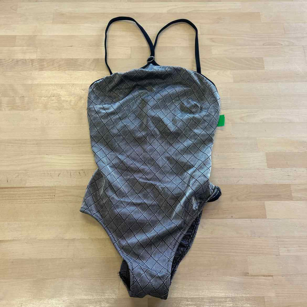 Gideon Oberson Size 10 Silver Preloved Swimsuit