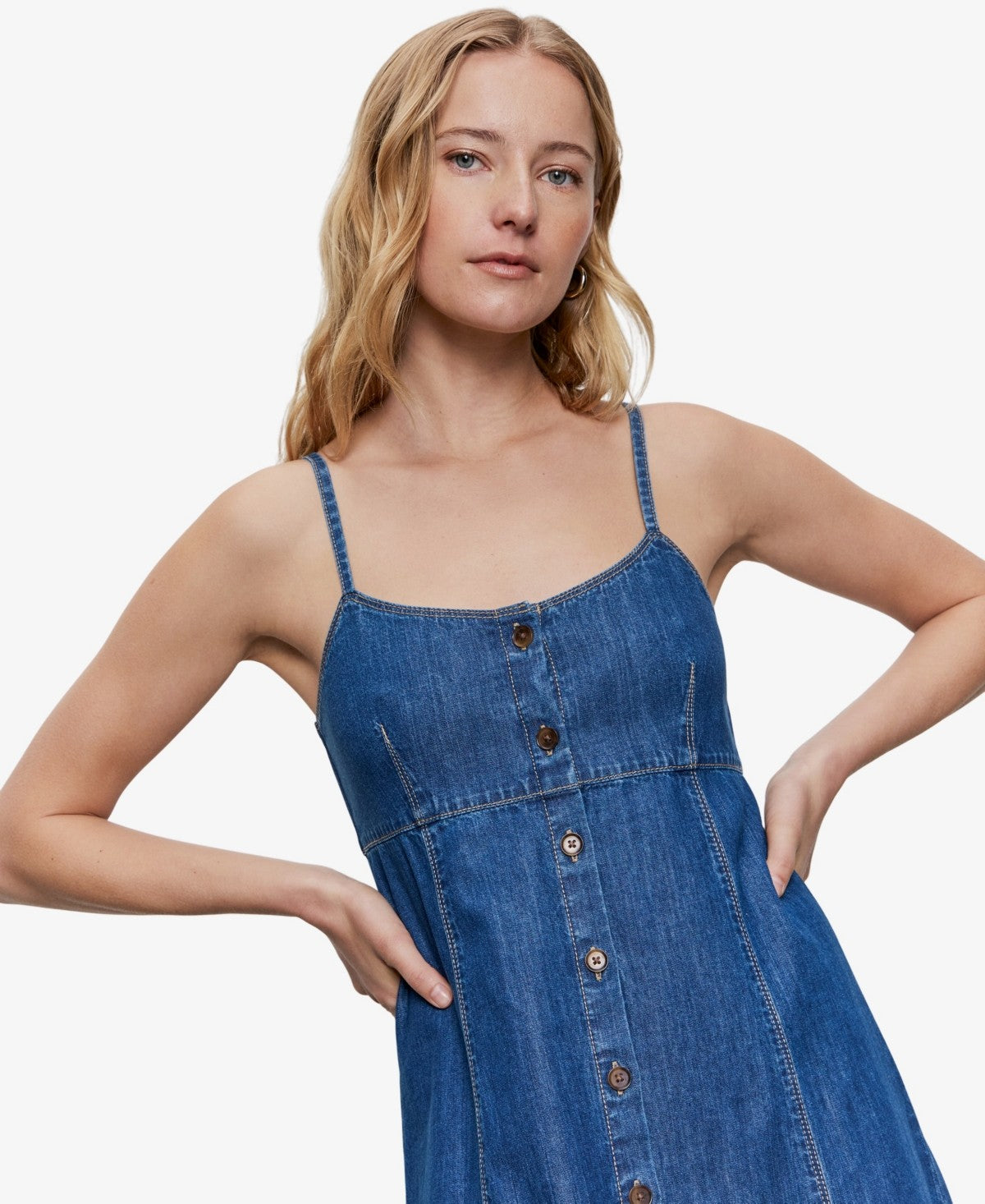 Sanctuary Women's Sweetheart Neck Wilder Denim Dress - Sundown
