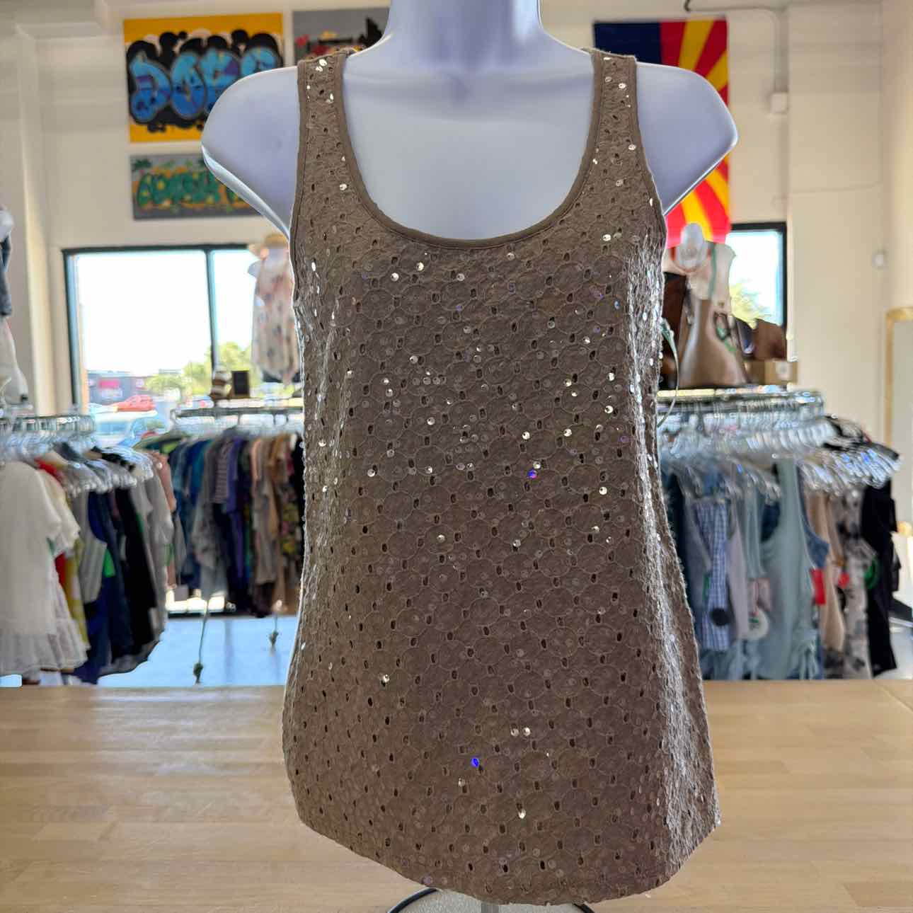 Express Size XS Beige Preloved Tank