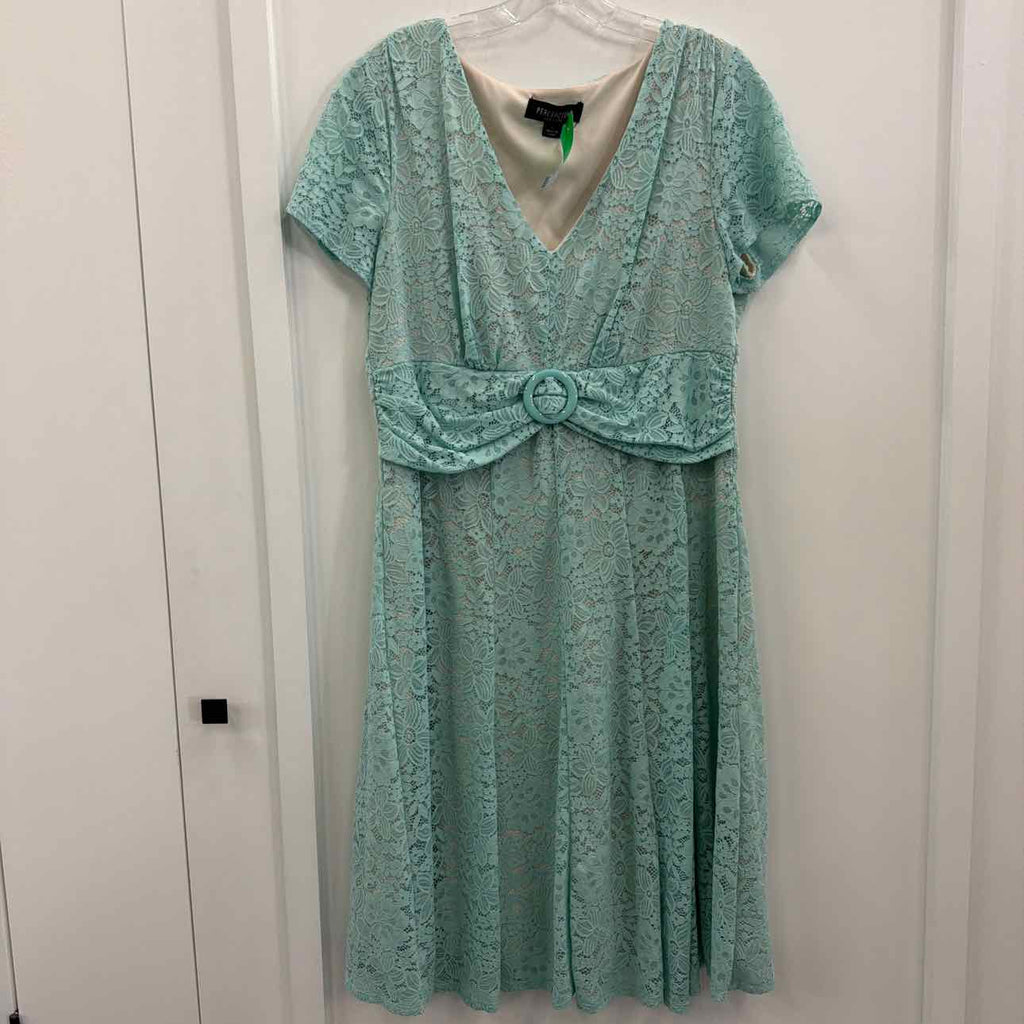 Perceptions Size L Teal Lace Preloved Dress