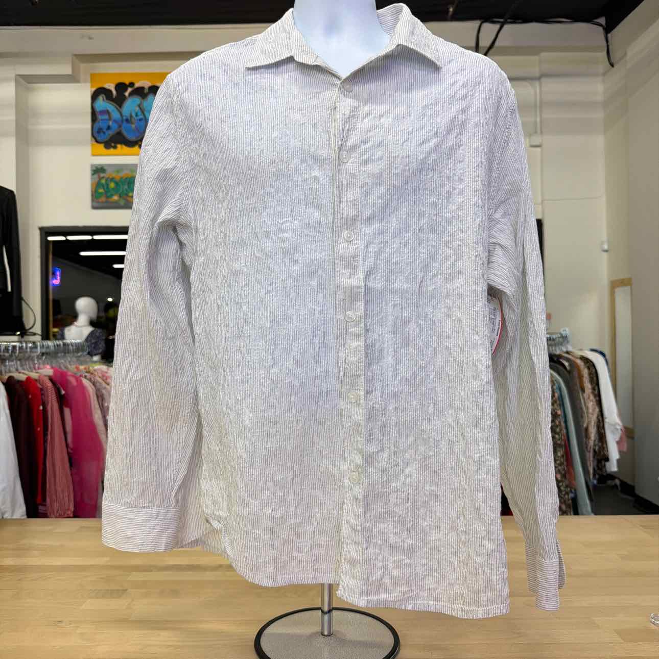 H&M Size M White Preloved MENS Button Down Shirt