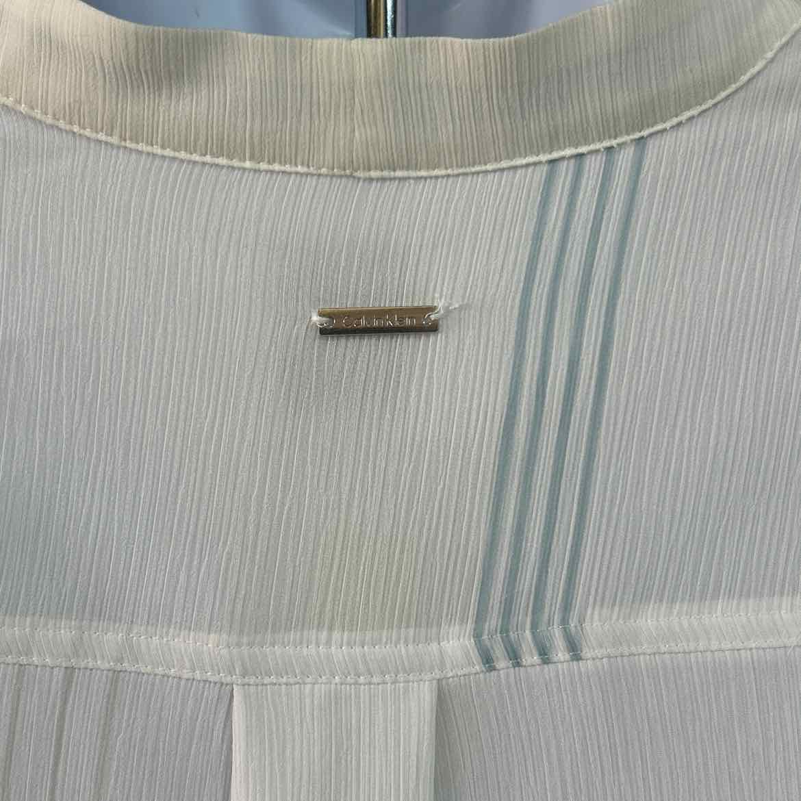 Calvin Klein Size XS White Preloved Blouse LS