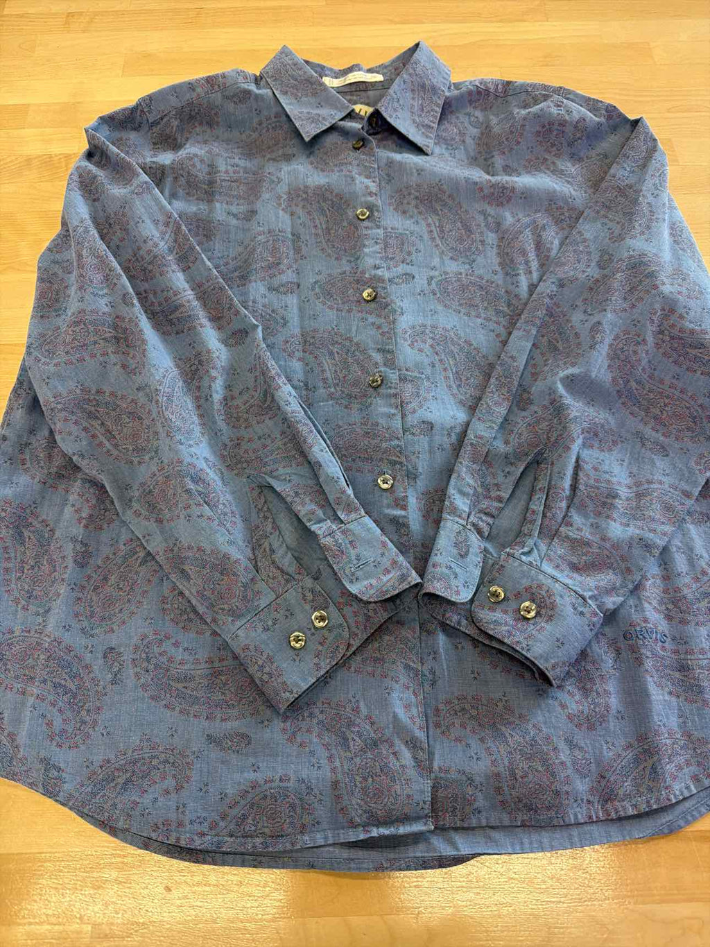 Orvis Size 16 Blue Button Down Shirt
