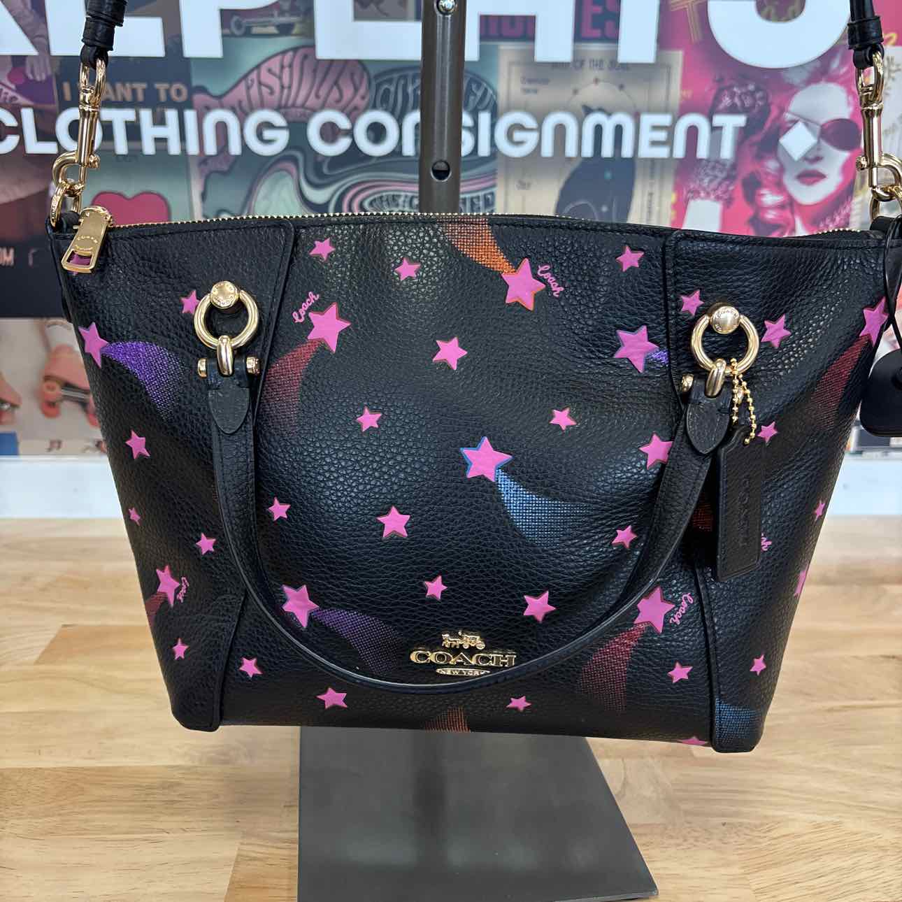 Coach Pink & Black Handbag
