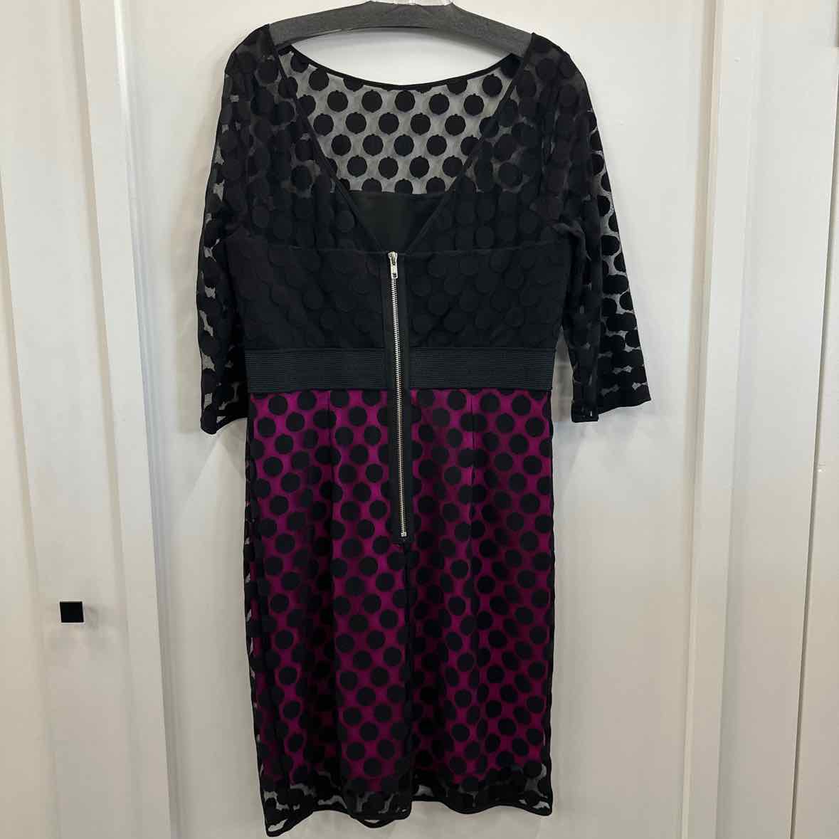 Milly Size 12 Black/Purple Dress