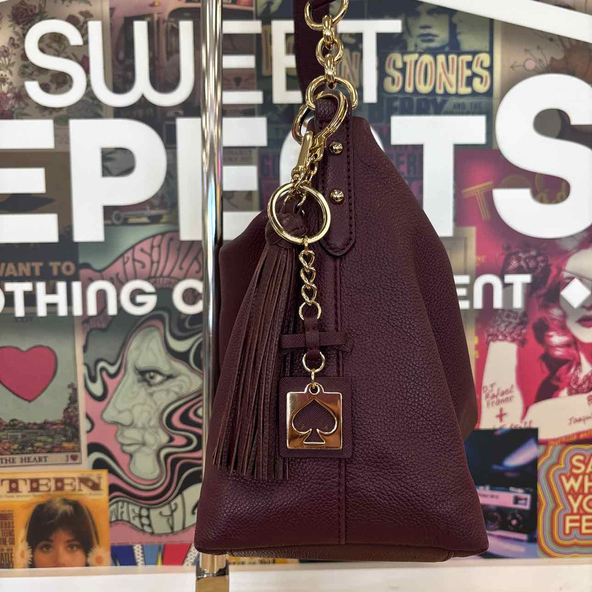 Kate Spade Plum Pebbled Leather Preloved Handbag
