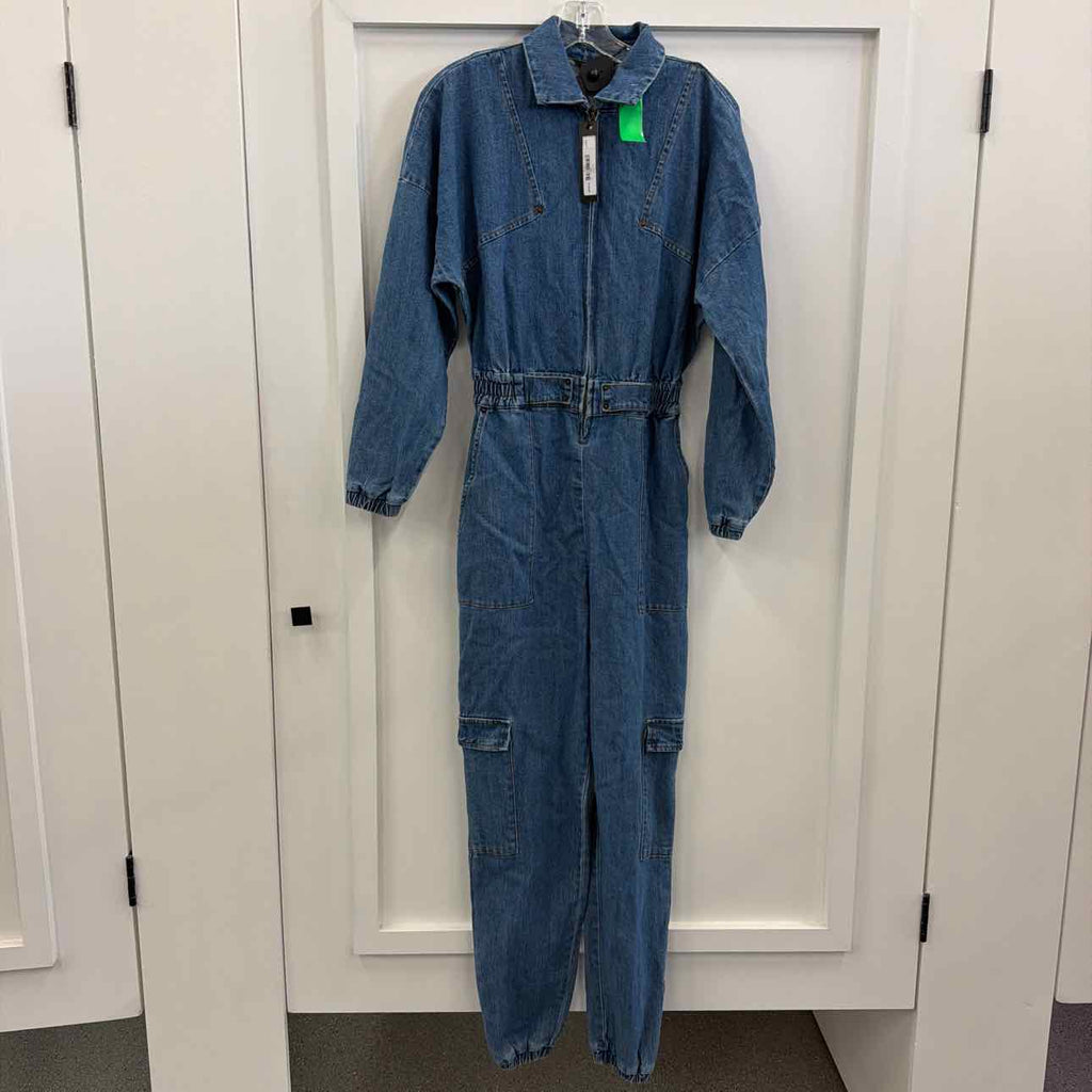 Steve Madden Women S Trista Denim Cargo Jumpsuit - Blue Denin