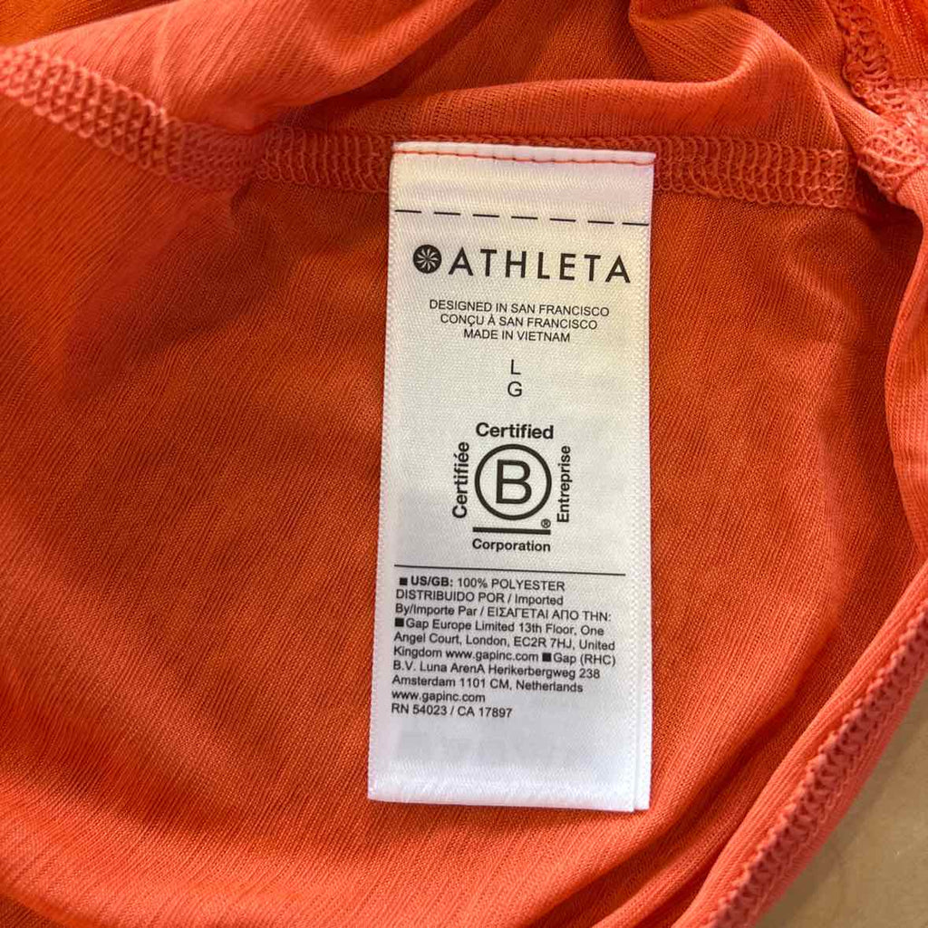 Athleta Size L Orange New Athletic Tank