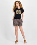 hippie rose Women Size S  Brown New Shorts  Leopard Pull-on Drawstring Shorts
