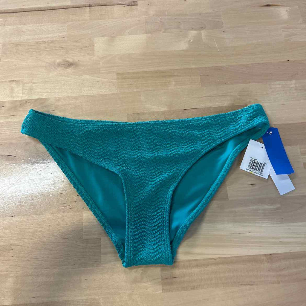 Hurley Size L Green Ribbed New Swimsuit Bottom