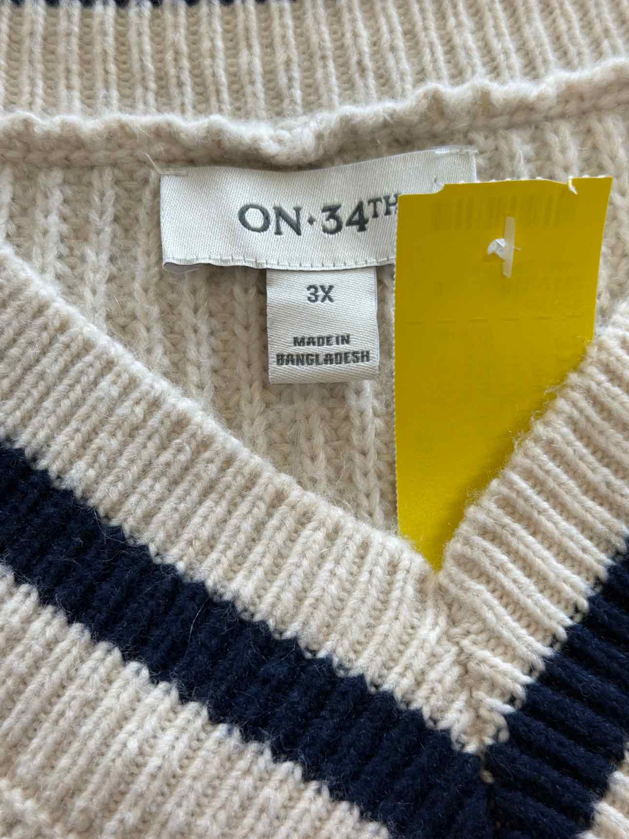 On 34th Size 3X Beige Sweater