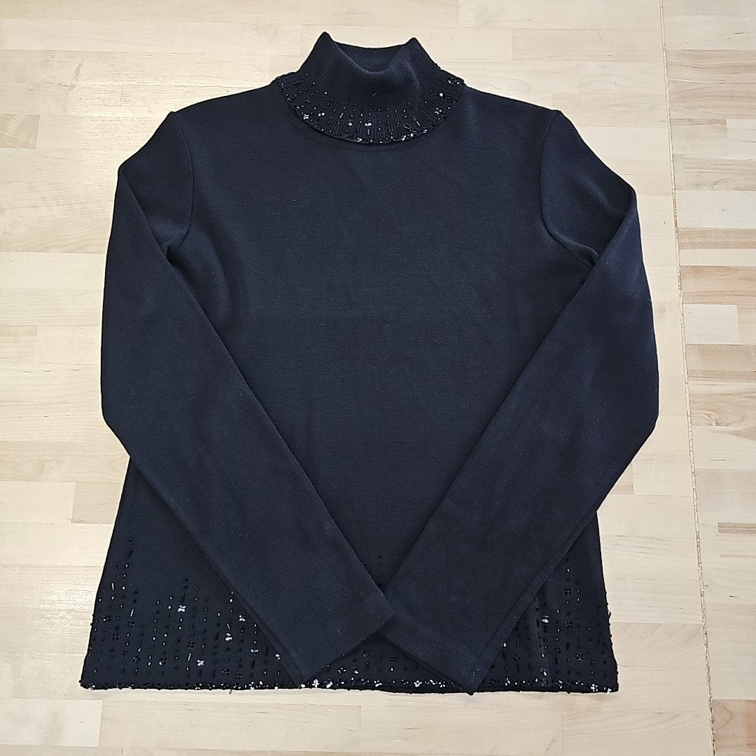 Liz Claiborne Size M Black Mockneck Sweater