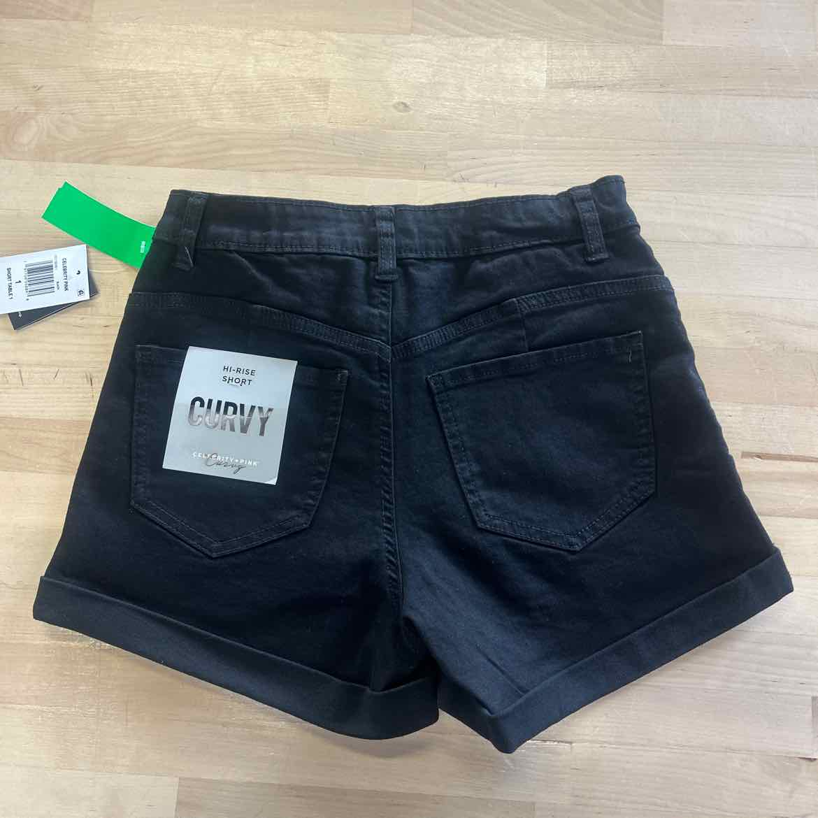 Celebrity Pink Juniors' 4" High-Rise Curvy Denim Shorts - Black - 1