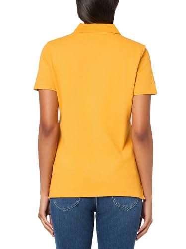 Tommy Hilfiger Womens Short Sleeve Solid Cotton Pique Sportswear Top, Sunflower,