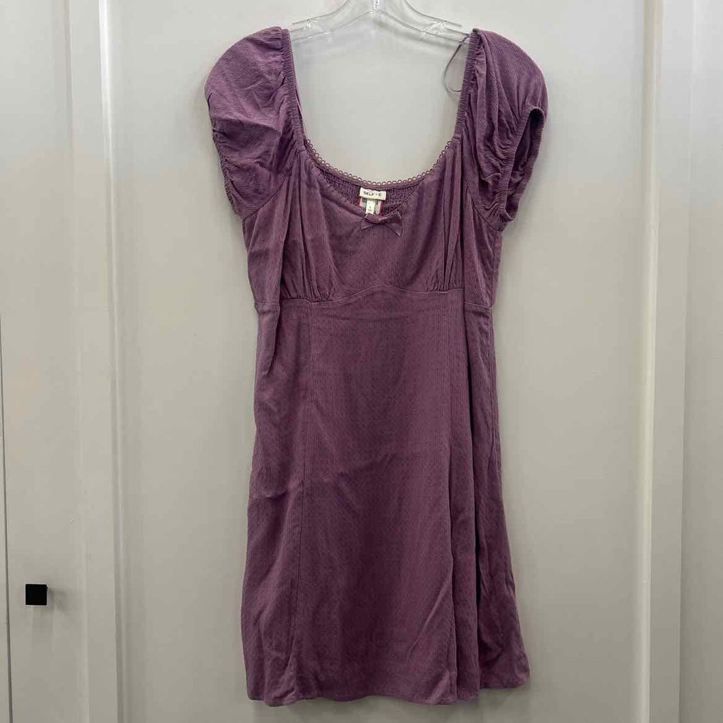 Self E Size L Textured Smocked-Back Empire-Waist Dress - Valerian