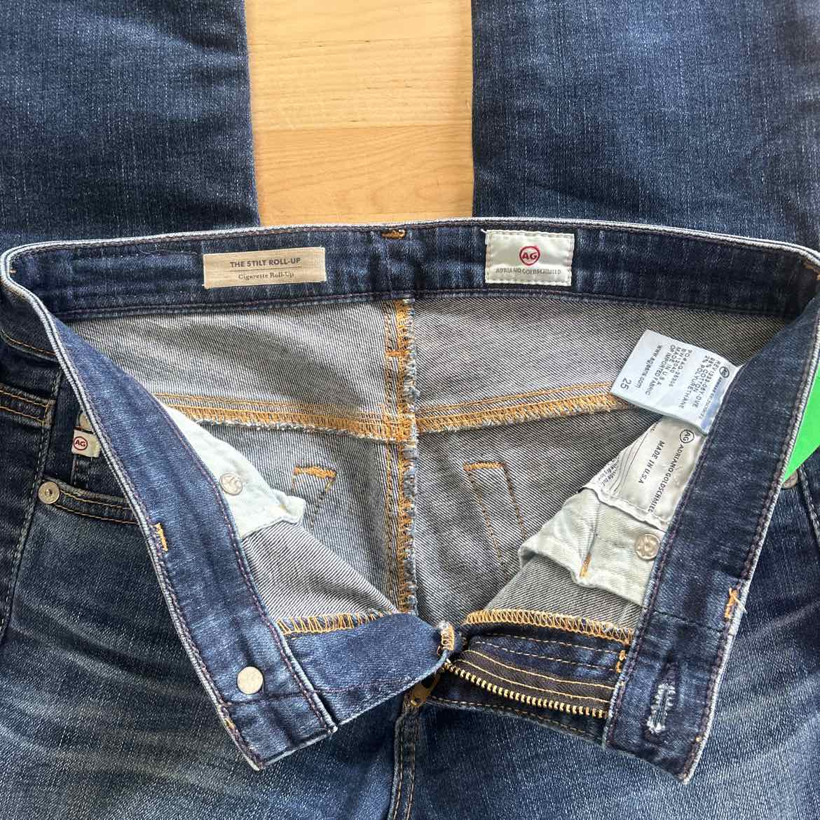 Adriano Goldschmied The Stilt Roll-Up  Size 25 Blue Denim Preloved Jeans