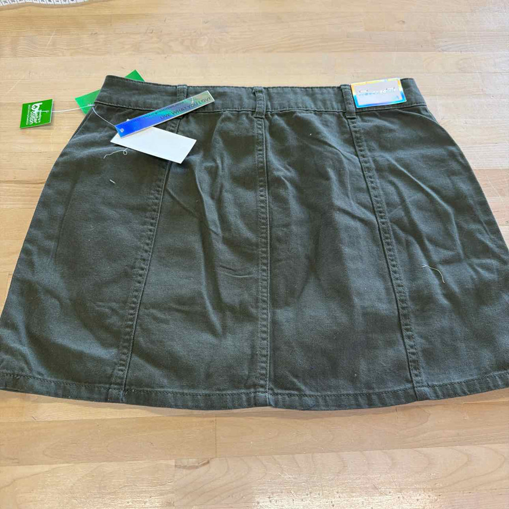 Tinseltown Juniors' Cotton Denim Cargo Miniskirt - Olive