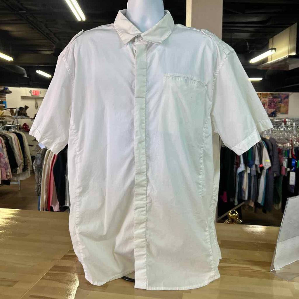 Kenneth Cole Size 2XL White Preloved MENS Button Down Shirt