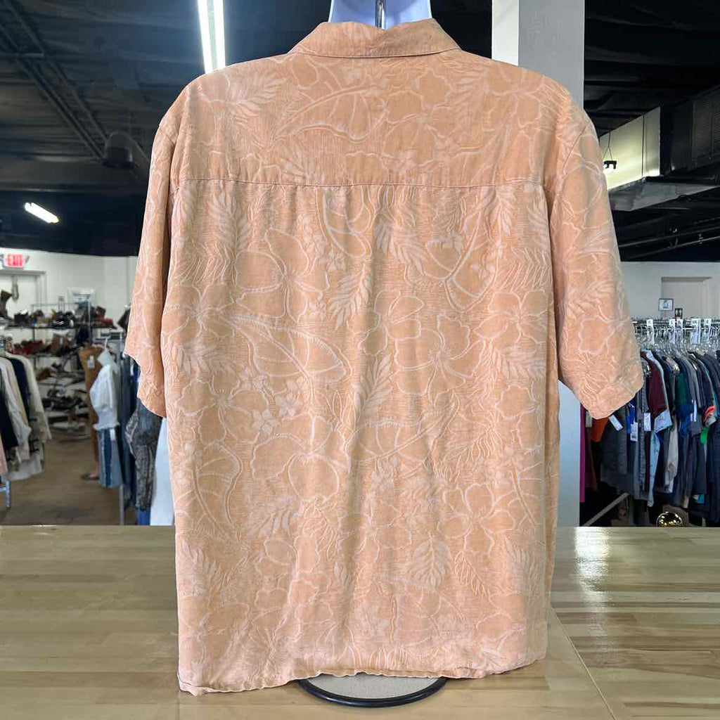 Banana Cabana Size M Peach Preloved MENS Button Down Shirt