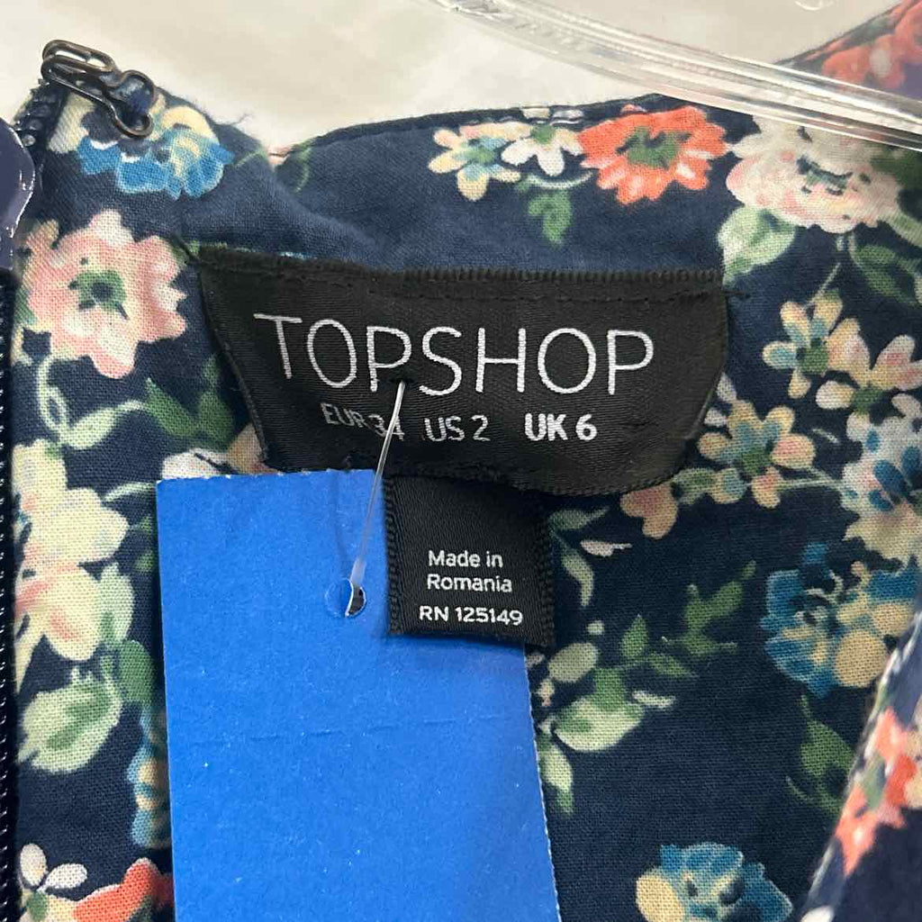 topshop Size 2 Navy Dress