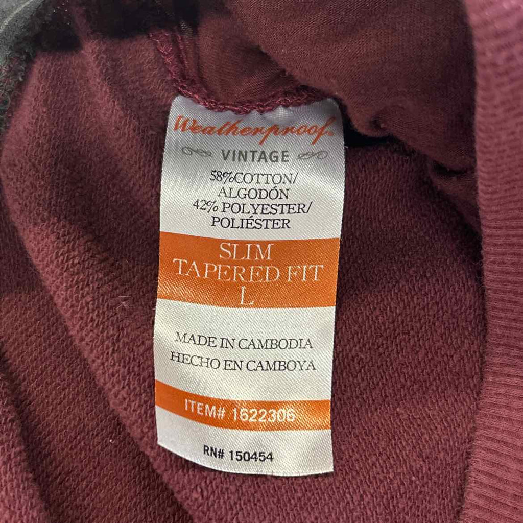 Weatherproof Size L Burgundy Sweatpants