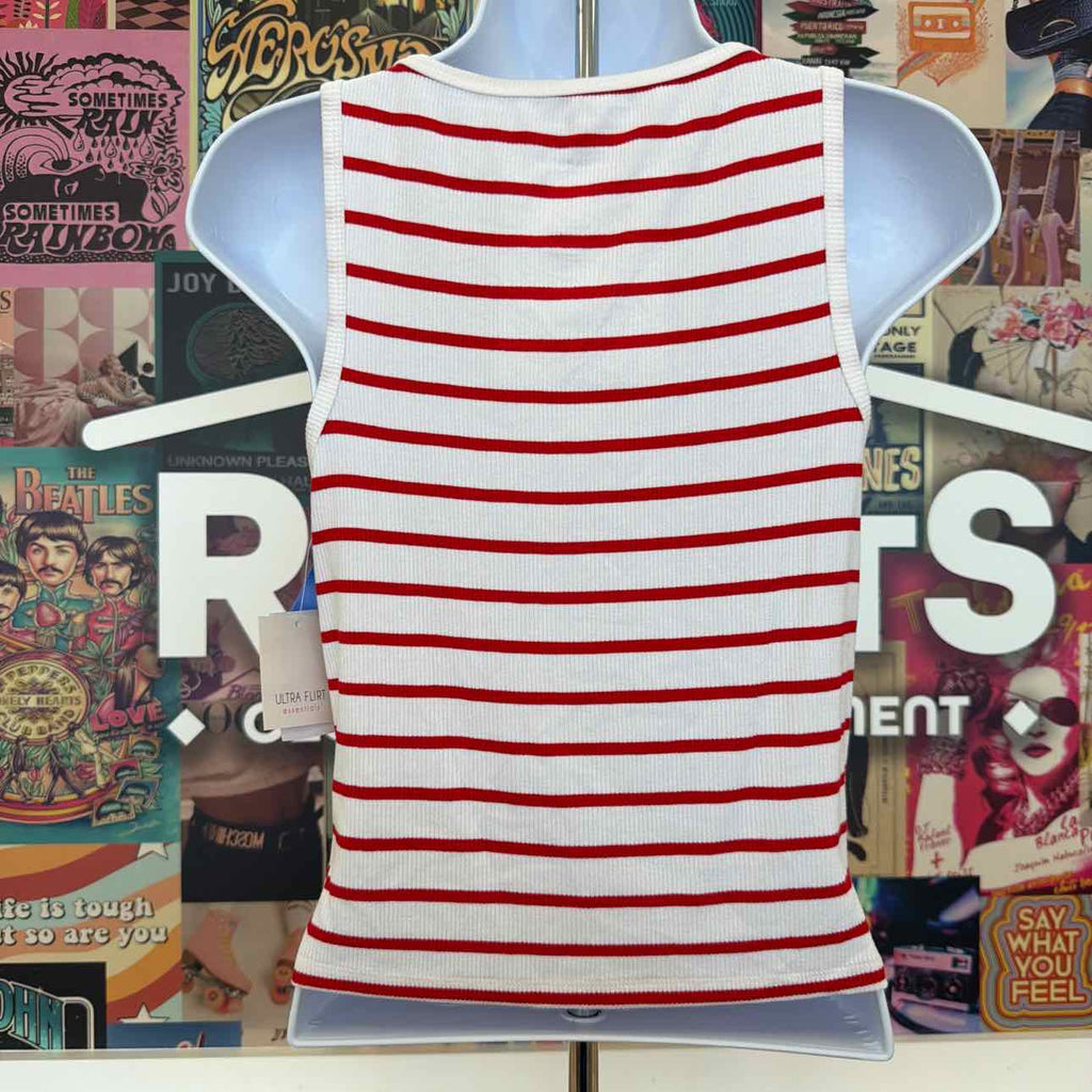 ultra flirt Size S Striped Boat-Neck Tank Top